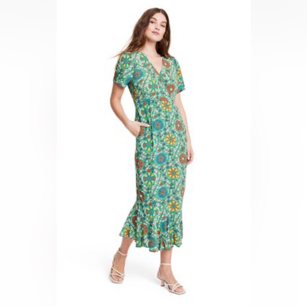 Zinnia Floral Print Short Sleeve Midi Dress - RHODE x Target, size 4